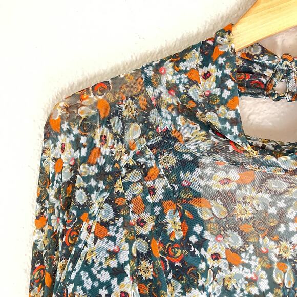 NEW Free People all dolled up floral cropped blouse - Picture 9 of 12